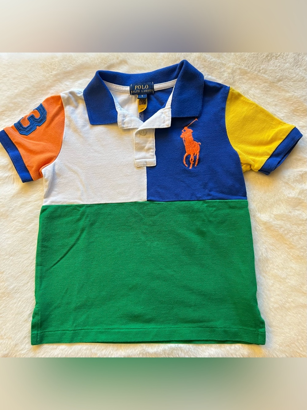 Ralph Lauren Classic Fit Big Pony Mesh Polo Shirt kids sz 5 boys